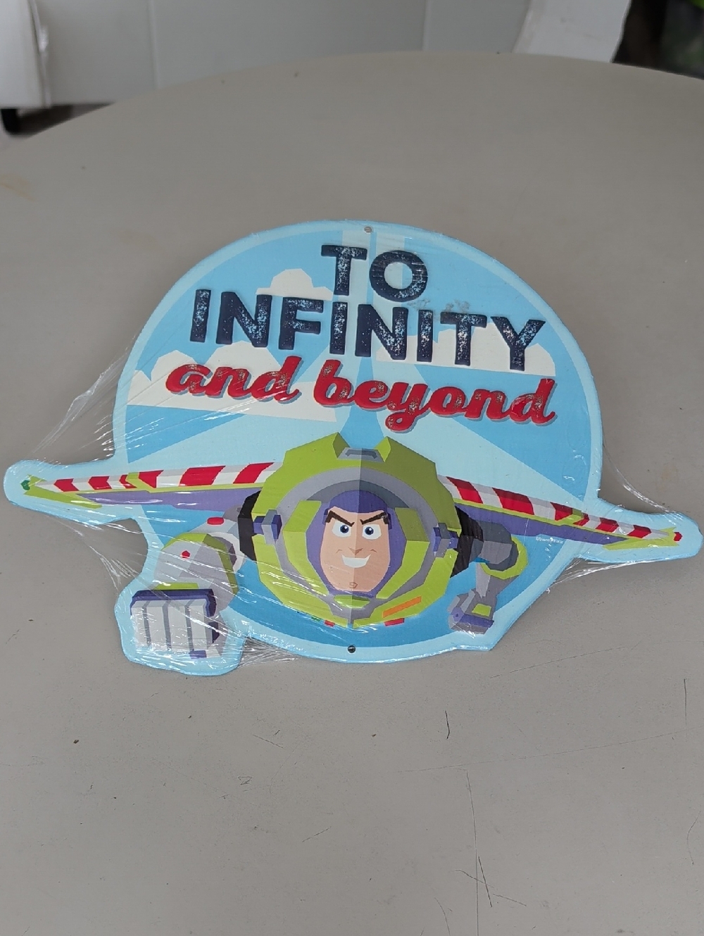 Disney Buzz Lightyear 'To Infinity and Beyond' Metal Sign  Wall Decor Toy Story